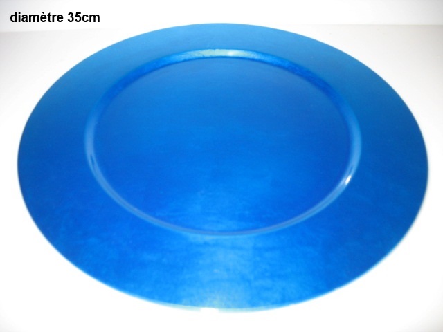 Grande assiette en laque bleue Grande assiette en laque bleue